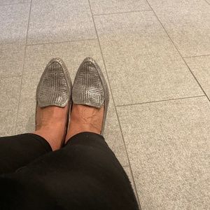 Silver metallic loafer